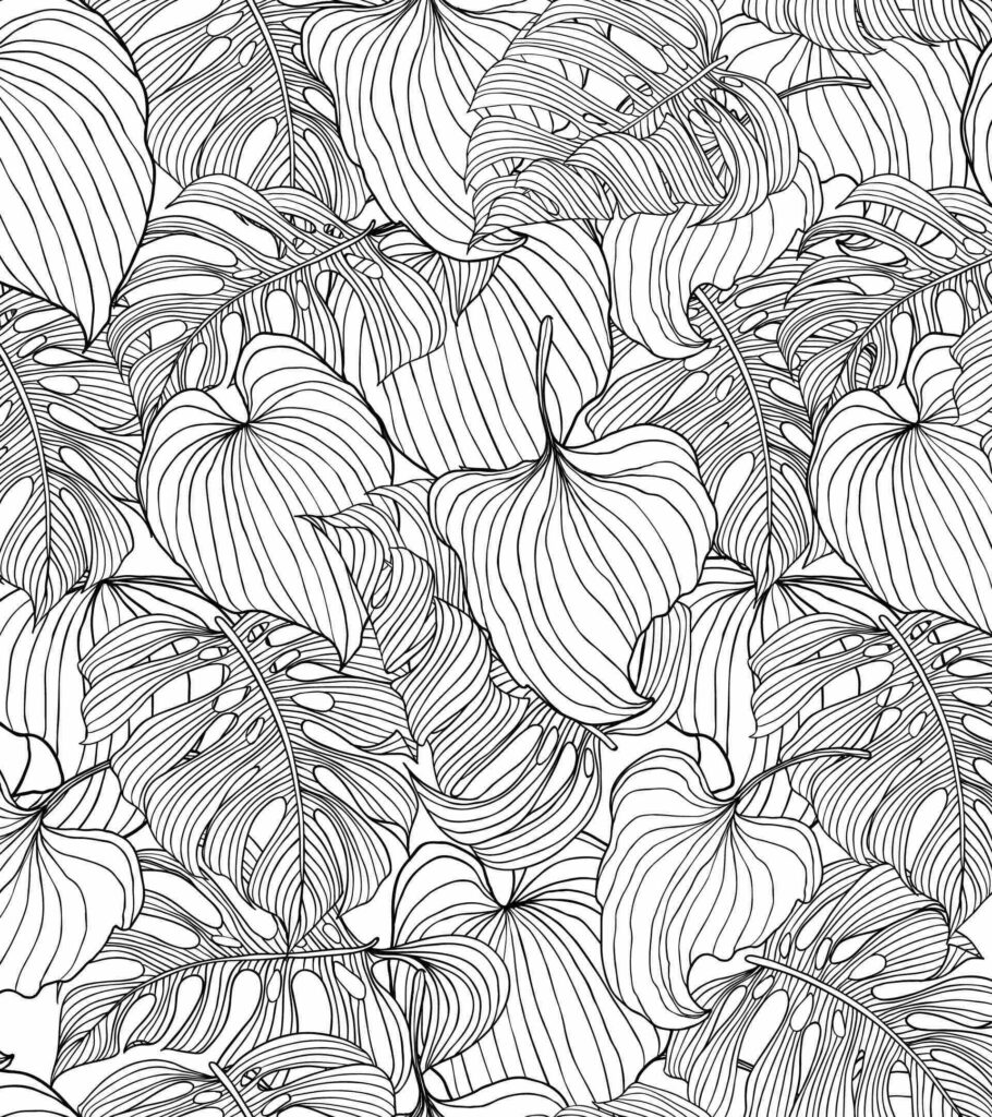 Diseño vectorial botanico de hojas negras