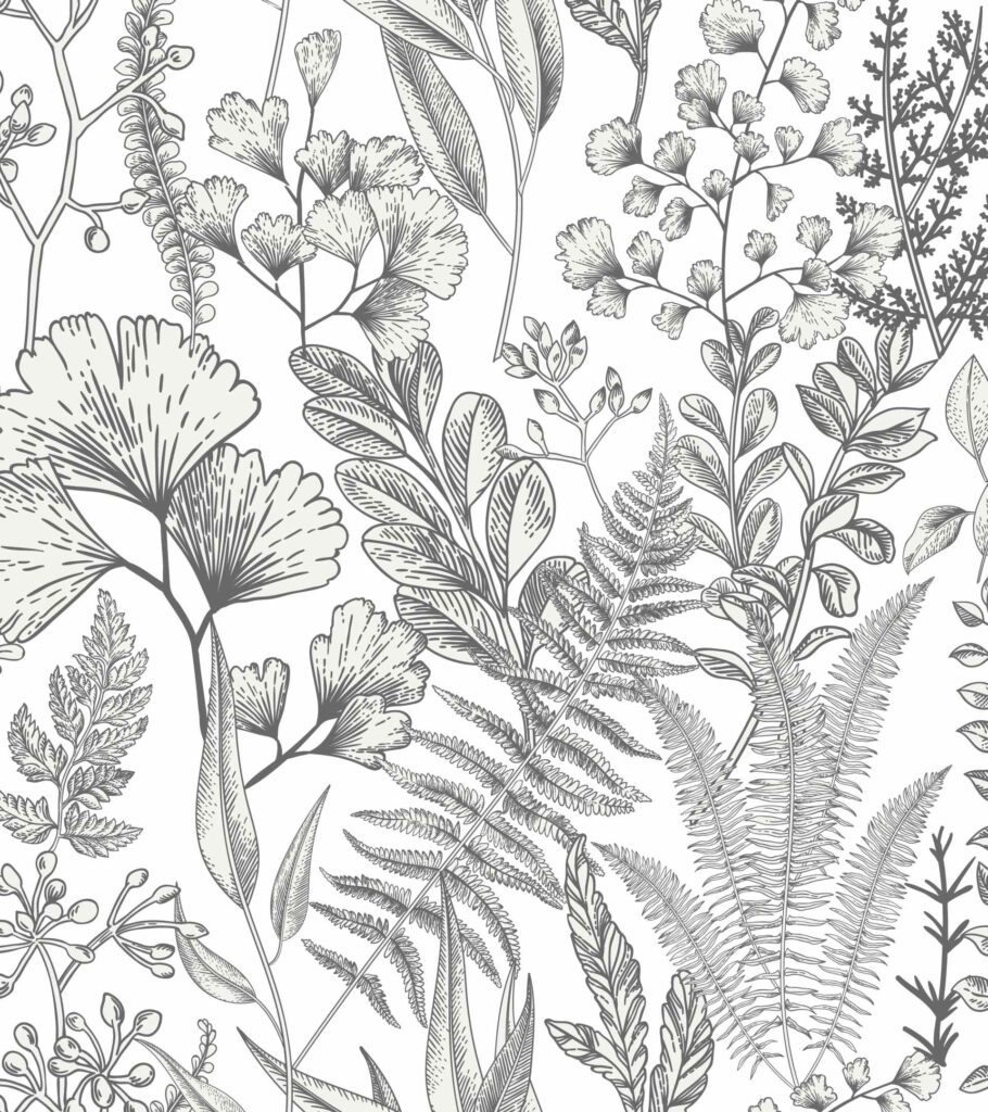 Diseño botanico vectorial de hojas y flores