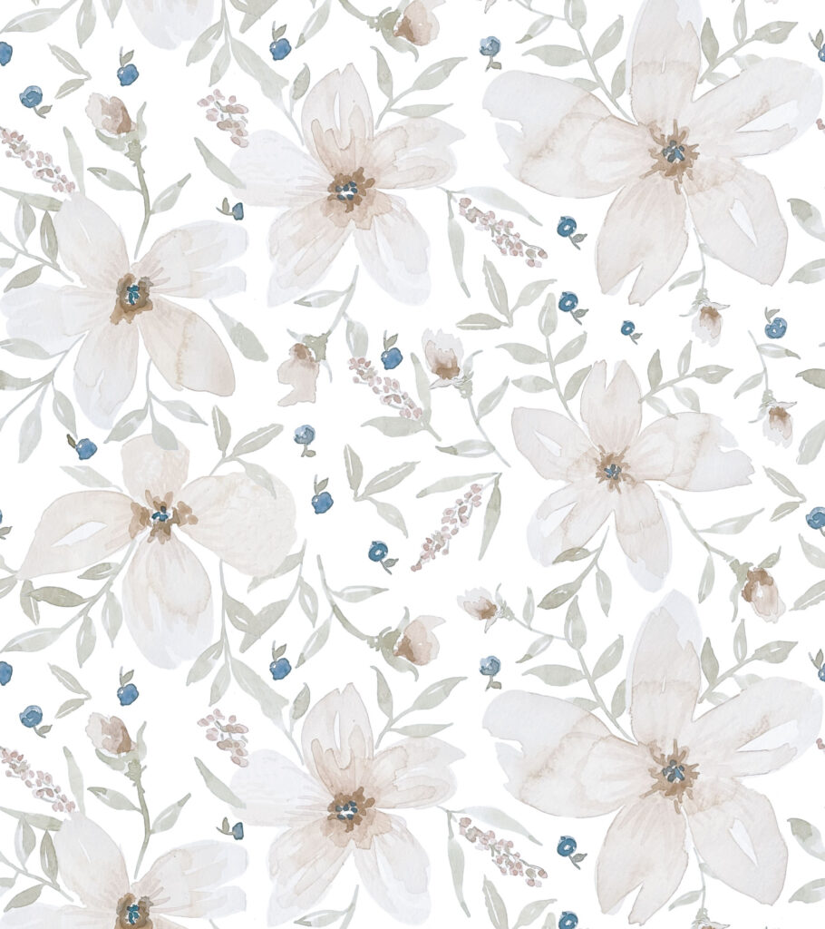 flores blancas con lavanda