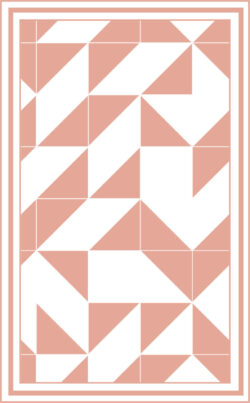 Alfombra vinilica vectorial diseño geometrico en color rosa