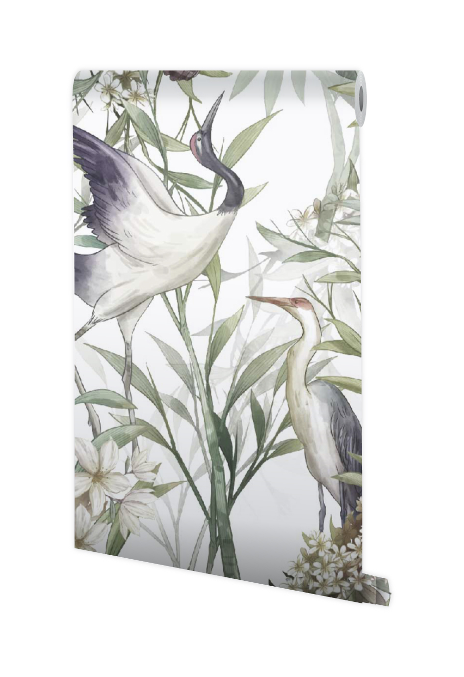 Mural botánico pájaros